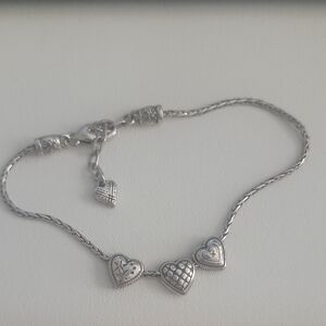 Brighton Silver Heart Charm Bracelet